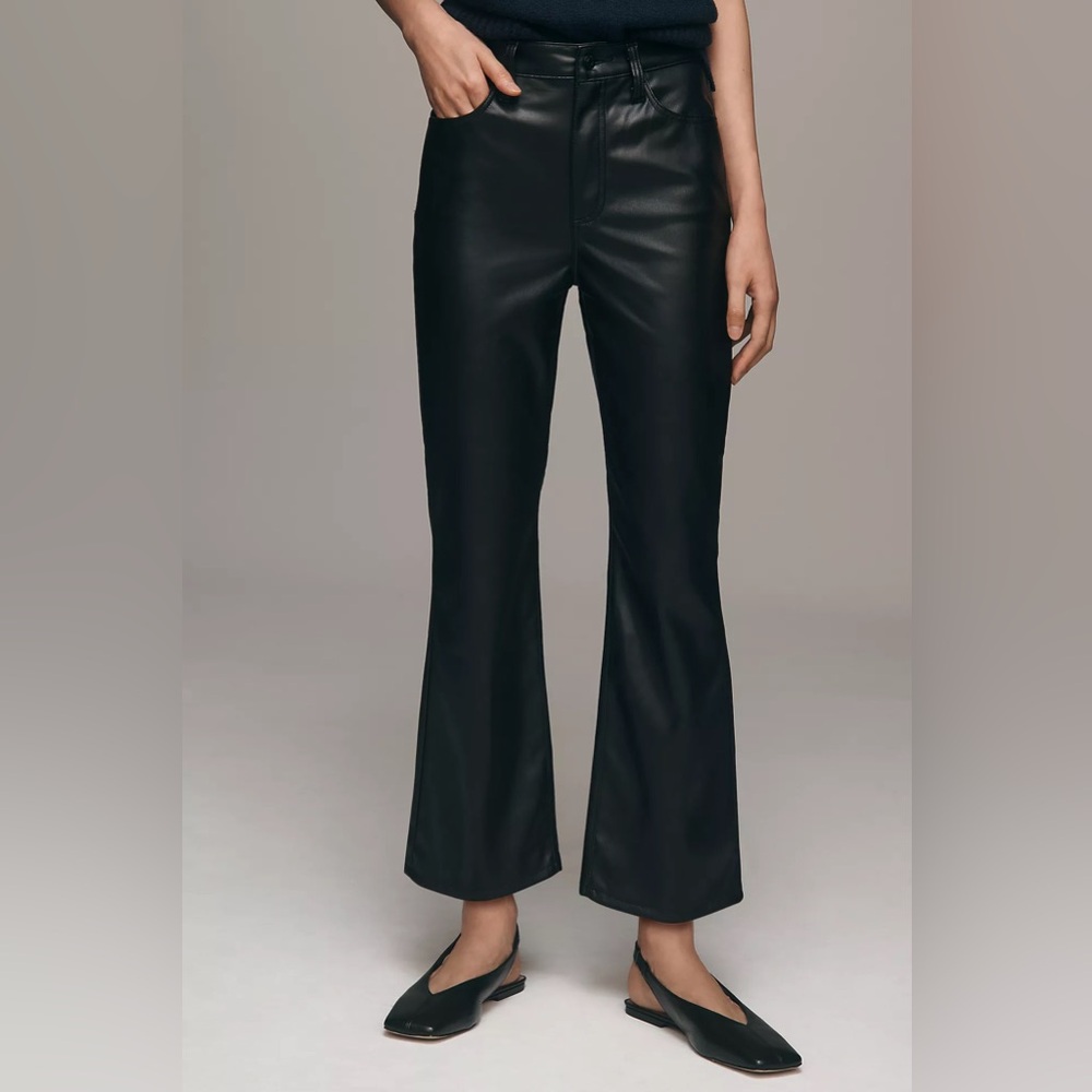 Pistola Lennon High Rise Wide Leg Faux Leather Pants - Black